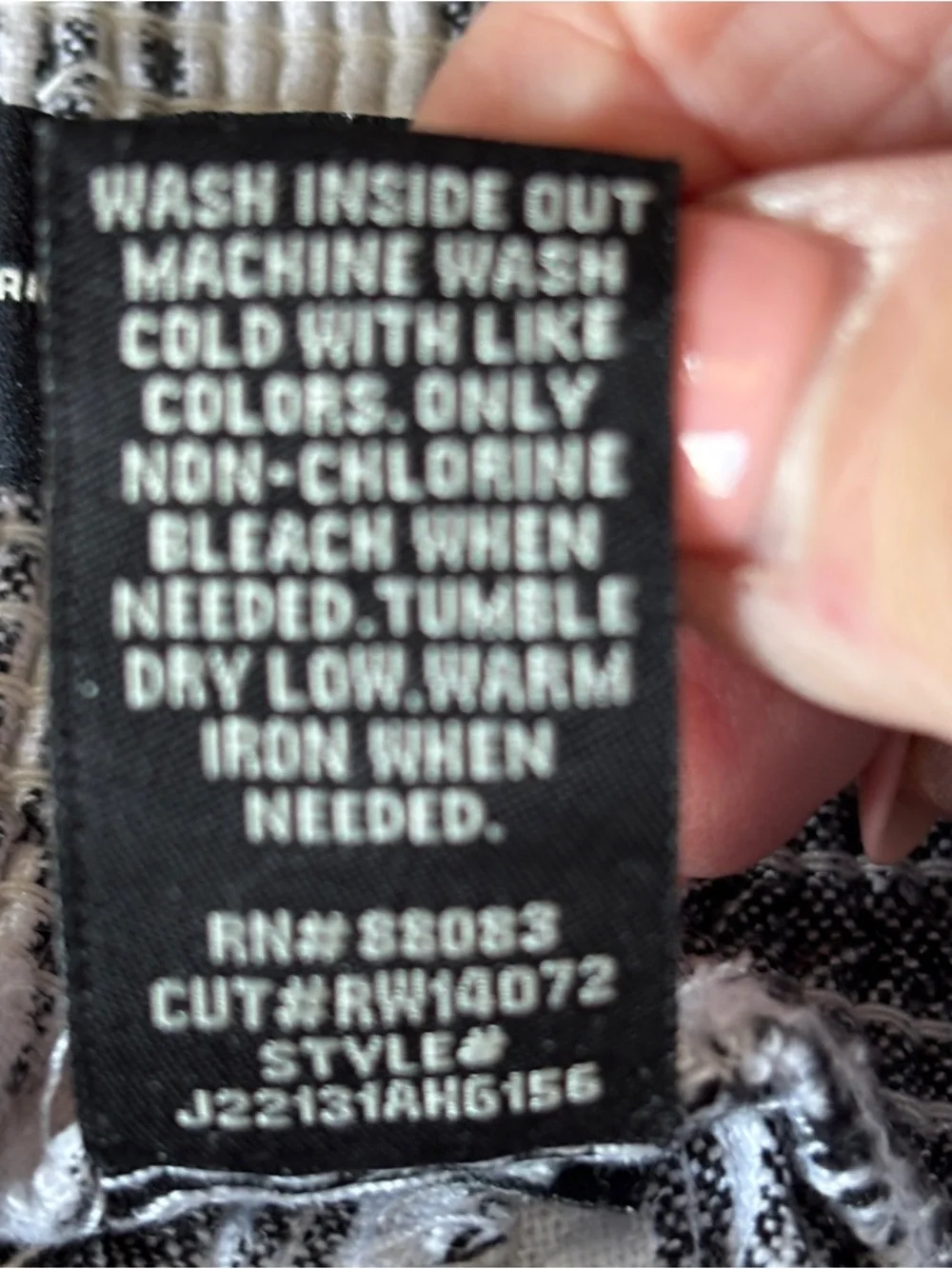 Rewash Sz L Linen/Cotton Black/White Wide Leg Pants Elastic Pull-on Pants Trendy - Picture 6 of 9